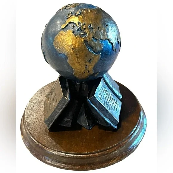Signed Max Greiner Earth Globe The Great Commission Numbered Bible Sculptures